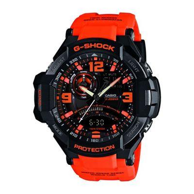 Men's orange 'G Shock' premium chronograph watch ga-1000-4aer